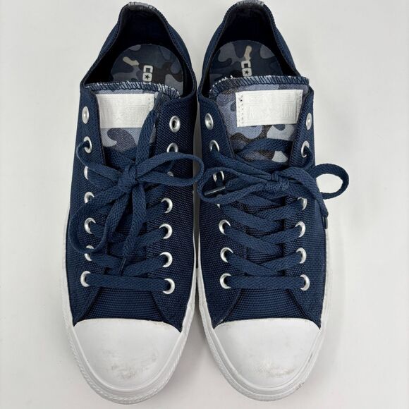 Converse Shoes Men 10 Navy Chuck Taylor All Star Low Top Canvas Camo 140054F EUC - Picture 5 of 9